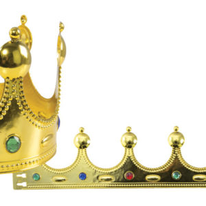 Couronne de roi ‡ boules - plastique - or et fausses pierres (livrÈe ‡ plat)