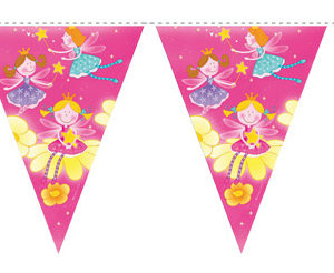 Guirlande papier - flammes fÈes roses - 3.6 m