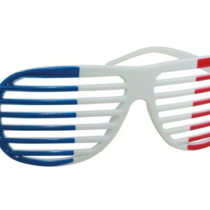 Lunettes plastique - "barreaux" - bleu, blanc et rouge