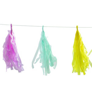 Guirlande papier pompons - multicolore - 25 cm x 2.5 m