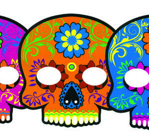 Loup carton Day of the Dead - couleurs assorties