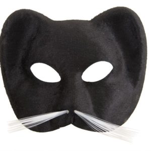 Loup tissu suÈdÈ chat avec moustache - noir