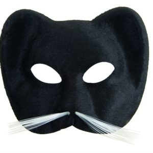 Loup tissu suÈdÈ chat avec moustache - noir