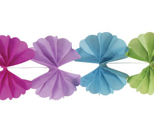 Guirlande papier - Èventail 4.5 x 15.5 cm - multicolore - 3.6 m