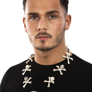 Collier tÍtes de mort et os - plastique