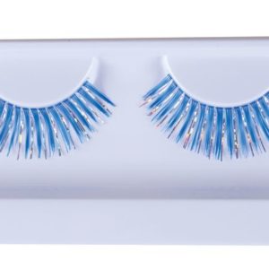 Faux cils - argent et bleu - la paire (colle incluse)