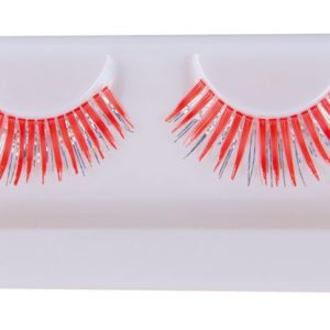 Faux cils - argent et rouge - la paire (colle incluse)