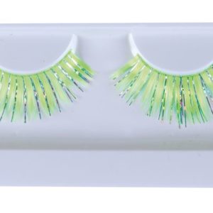 Faux cils - argent et vert - la paire (colle incluse)