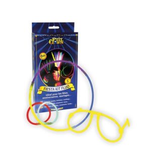 Fiesta kit lumineux - 10 bracelets + 5 lunettes + 5 pailles - couleurs assorties