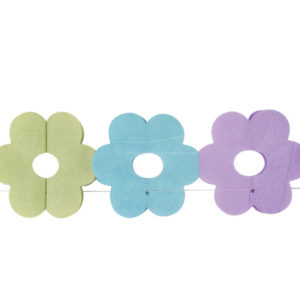 Guirlande papier - fleur 18 x 18 cm - multicolore - 3.6 m