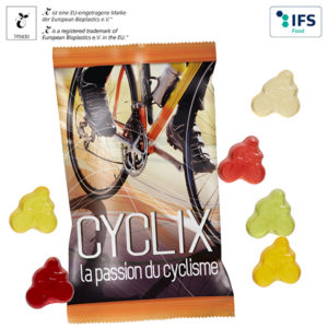 Gomme de fruit, 15 g - formes standards en sachet compostable
