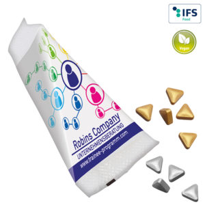 Sachet berlingot avec pastilles triangulaires € la menthe