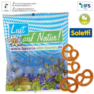 Mini bretzels en sachet compostable