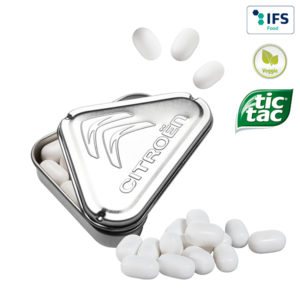 Bo”te triangulaire ТClic-ClacУ estampЋe avec tic tac