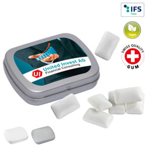 Mini bo”te € pastilles avec chewing gum