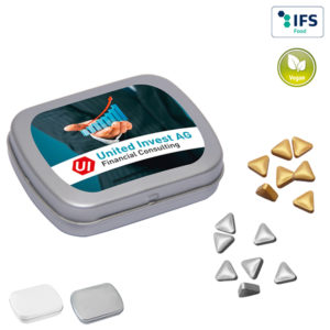 Mini bo”te € pastilles avec pastilles triangulaires € la menthe