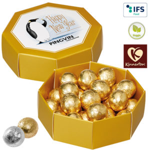 Bo”te cadeau octogonale avec pralinЋs de Kinnerton