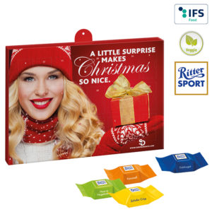 Calendrier de lХavent Premium cadeau avec Cube de chocolat Ritter Sport