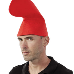Bonnet de lutin bleu adulte en feutrine - rouge