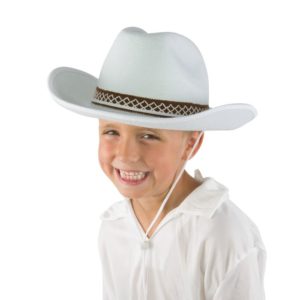 Chapeau feutre cow boy enfant - blanc