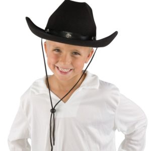 Chapeau feutre cow boy enfant - noir