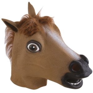 Masque adulte latex intÈgral cheval - marron
