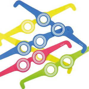 Lunettes carton rondes - couleurs assorties - sachet de 6