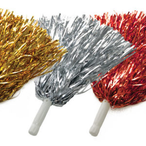 Pom pom mÈtallisÈ - 35 gr - argent, or et rouge - la paire