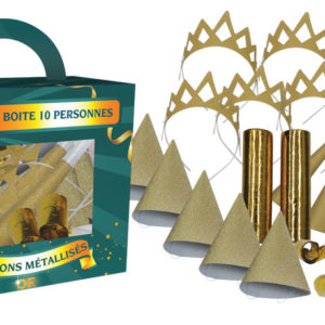 Cotillons mÈtallisÈs - or - boÓte 10 personnes