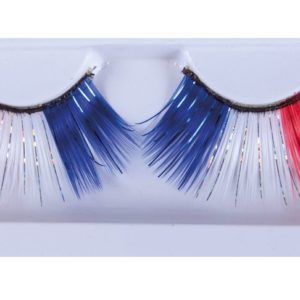 Faux cils auto adhÈsifs jumbo - bleu, blanc et rouge - la paire