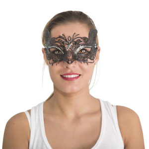 Loup vÈnitien mÈtal - Papillon - noir