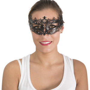 Loup vÈnitien mÈtal - noir