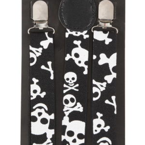Bretelles - largeur 2.5 cm - noir - impression tÍtes de mort