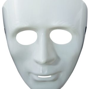 Masque adulte rigide - visage blanc
