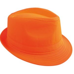 Chapeau tissu adulte - Borsalino - orange  fluo