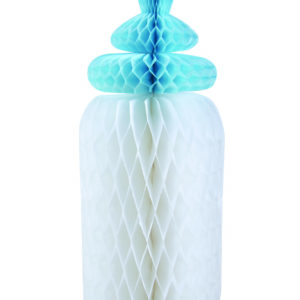 Biberon papier - blanc et bleu - h. 30 cm