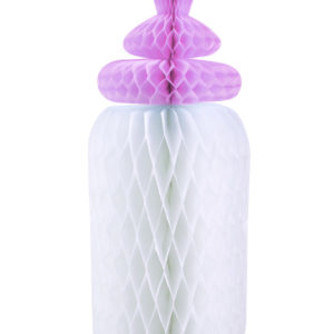 Biberon papier - blanc et rose - h. 30 cm