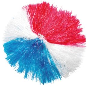 Pom pom plastique - 110 gr - bleu, blanc et rouge