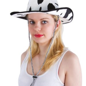 Chapeau velours cow boy peau de vache adulte