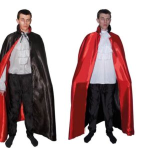 Cape tissu polyester satinÈ - rÈversible - noir et rouge - 1.40 m (+ col)