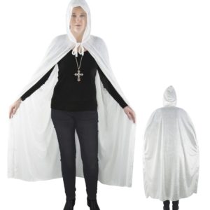 Cape tissu velours avec capuche - blanc - 1.40 m (+ capuche)