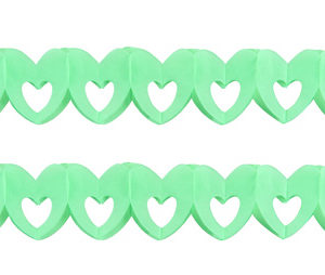 Guirlande papier coeur - sachet de 2 - bleu - 6 cm x 2.5 m