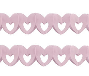 Guirlande papier coeur - sachet de 2 - rose - 6 cm x 2.5 m