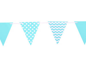 Guirlande papier - 24 flammes R/V 15 x 18 cm - bleu - 3.6 m