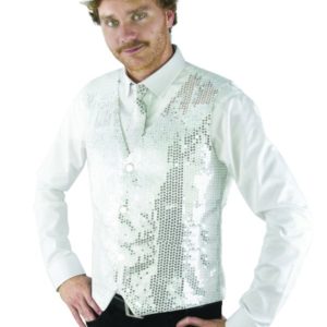 Gilet sans manches - sequins - argent - taille unique