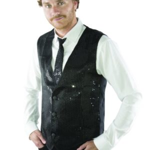 Gilet sans manches - sequins - noir - taille unique