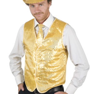 Gilet sans manches - sequins - or - taille unique