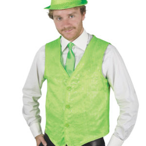 Gilet sans manches - sequins - vert fluo - taille unique