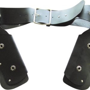 Ceinture simili cuir noir adulte avec 2 Ètuis pistolet