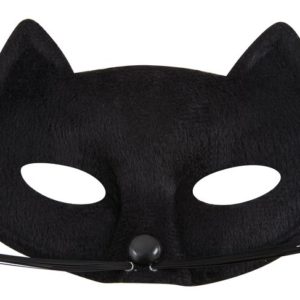 Loup tissu chat avec moustache - noir